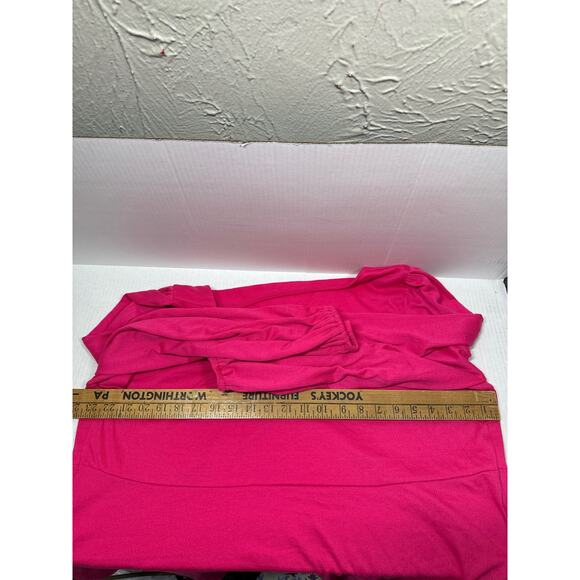 NWT Ava & Viv Shirt Women’s Pink Long Sleeve Sweetheart Tie Neck Plus Aize 2X - Picture 5 of 5